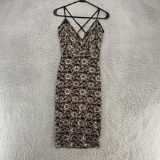 Epiphany Y2K Lace Dress Womens Large Dark Romantic V-Neck Bodycon Crossback