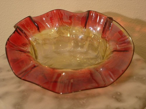 Amberina Victorian Art Glass JIP Jack In The Pulpit Shaped Bowl - Picture 2 of 3