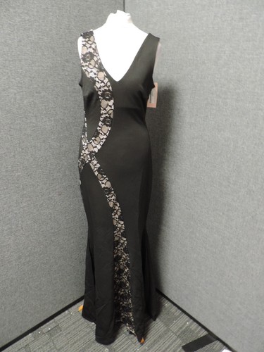 With Love Jessica Lena Maxi Dress Black UK 10 Ln132 QQ 05