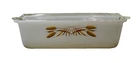 Vintage FIRE KING #409 - Amber Harvest Wheat Pattern 1 Qt Loaf Pan w/ LID! RARE!