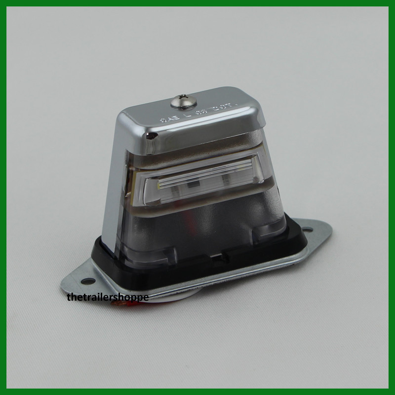 LED Mini License Plate Light With Red Reflector & Housing - E-Certified Universal Fit