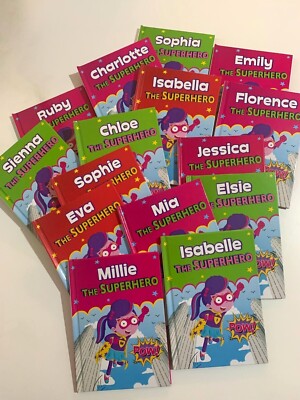 Girls Personalised Superhero Story Book, Name: Sophie, Eva, Isabella, Chloe Etc