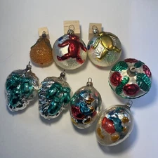 ￼ Vintage Mercury Glass Ornaments Lot Incl West Germany Inc DONALD DUCK