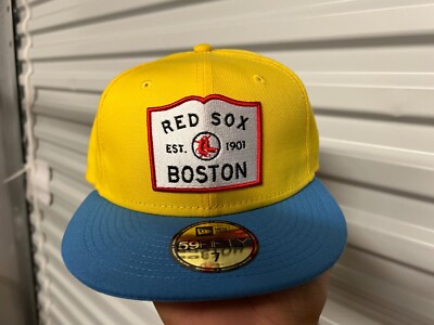 Boston Red Sox MLB Yellow Blue Fitted Hat - New