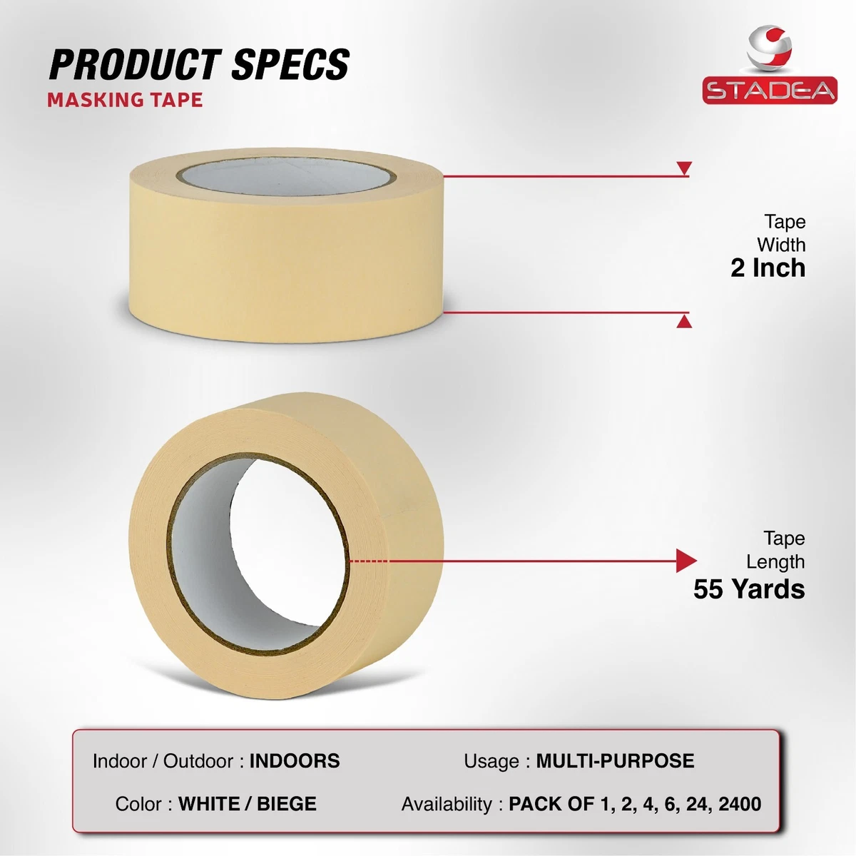 Masking Tape Wide Roll, Colored Adhesive Tape, Masking Tapes School