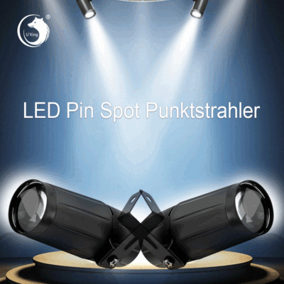 LED Pin Spot Punktstrahler PAR Scheinwerfer DJ Show Spiegelkugel Beam Effekt