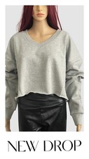 Crop V-Neck Sweatshirt