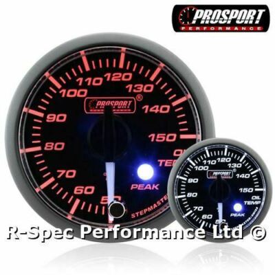 Prosport 52 mm Premium Peak klare Linse weiße Nadel Öltemperatur Temperaturanzeige