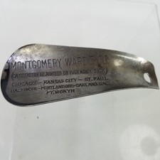 Vintage Metal Shoe Horn Montgomery Ward  Co Satisfaction Guaranteed Chicago