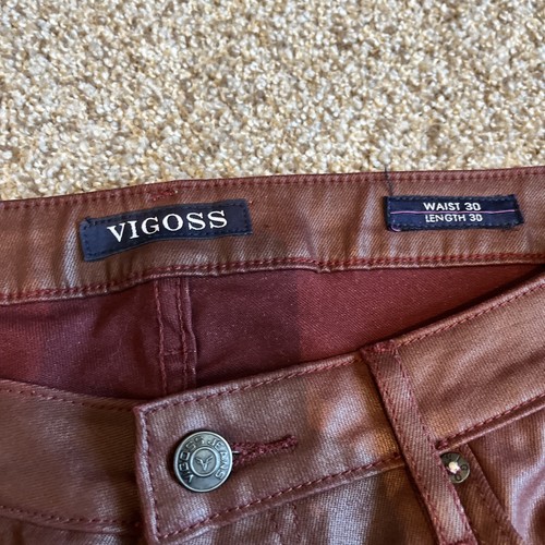 Vigoss The Jagger Skinny Burgandy/Wine Denim Cotton Blend Jeans 32x30 - Picture 6 of 16
