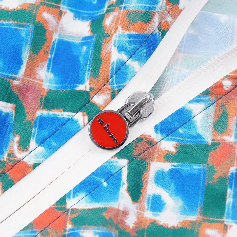 Jaqueta bombardeiro Kiton leve embalável repelente de água impressa M (Eu50) nova com etiquetas - Imagem 4 de 4