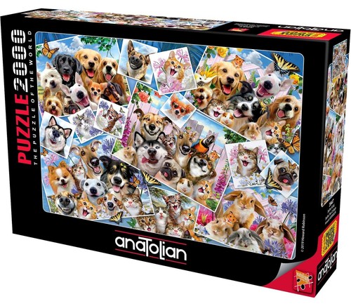 NEW Anatolian Jigsaw Puzzle 2000 Pieces P3947 Selfie Pet Collage - 第 1/2 張圖片