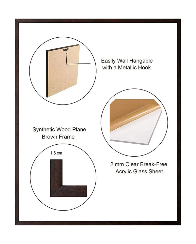 Marco de fotos de madera sintética de la diosa Saraswati Ji con cisne, 30 X 23,5 X 1,5 cm Foto 3 de 3