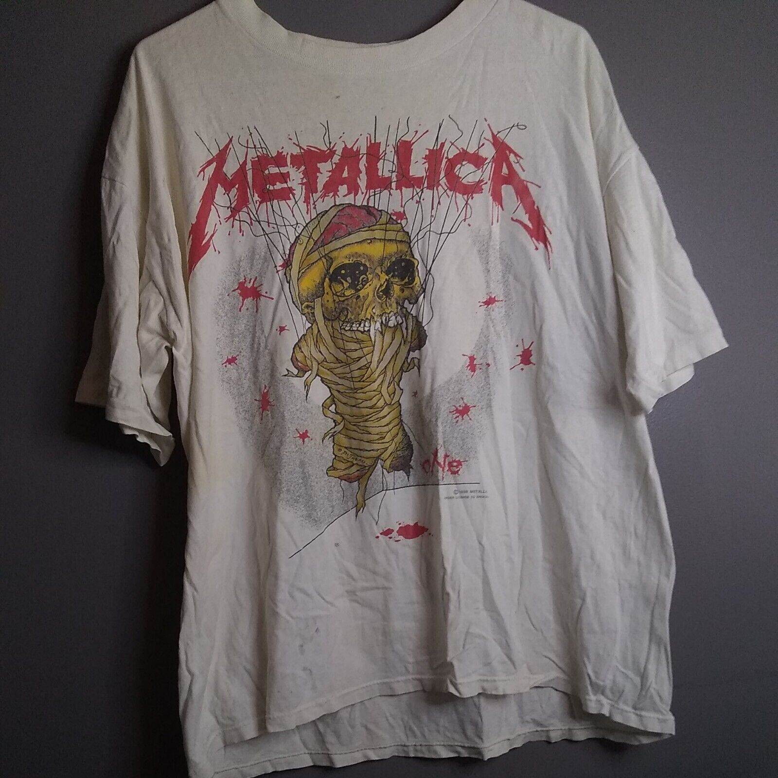 Recensent dilemma Berucht VERY RARE ORIGINAL!! ONE METALLICA 1989 METALLICA Vintage T-Shirt Landmine  Sz XL | eBay