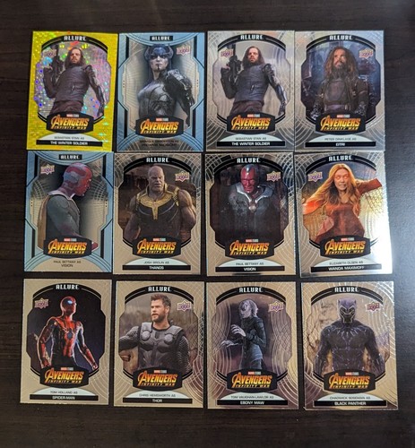 Upper Deck Marvel Allure 12 Card Lot All From Avengers Infinity War