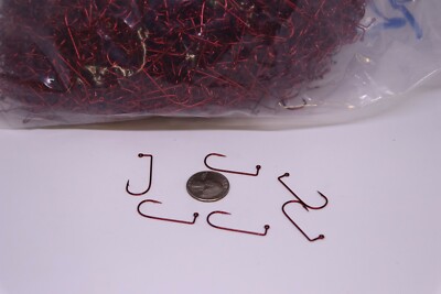 Bulk 100 Mustad 32746NP-RD Red 1/0 ULTRA POINT 90 degree Jig Hooks - RARE