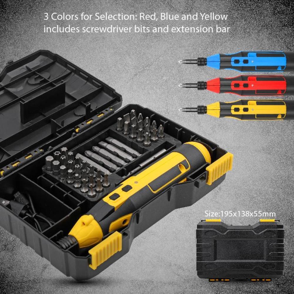 44PC Electric Screwdriver Gun Drill Bits Cordless USB Rechargeable 4V