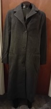 New La Redoute R Essential Women's Dark Grey Wool Mix Long Coat Uk 24