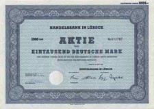 Handelsbank Lübeck 1966 Ratzeburg Ahrensbök Reinfeld 1000 DM Schleswig Holstein