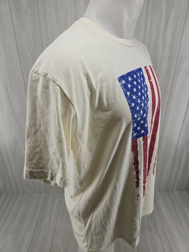 Grunt Style Men's T-Shirt XL Cream Ivory American Flag - Picture 7 of 11
