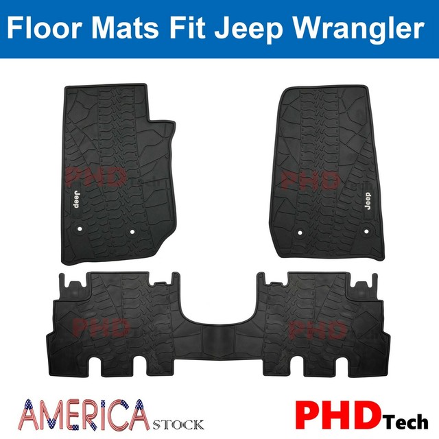Prime All Weather Rubber Slush Floor Mats for JEEP Wrangler JK 2014
