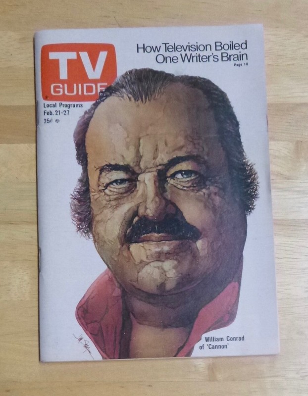 TV Guide Magazines  Feb 21-27  1976 William Conrad of Cannon Cover Maine Edition
