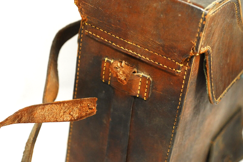 WW2 Japanese Army Field Phone Case Leather Bag w/ Star Military Equipment - Picture 17 of 24