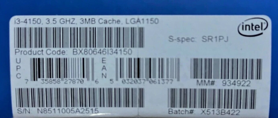 Intel BX80646I34150 SR1PJ Core i3-4150 Processor 3M Cache, 3.50 GHz NEW RETAIL - Image 2 of 2