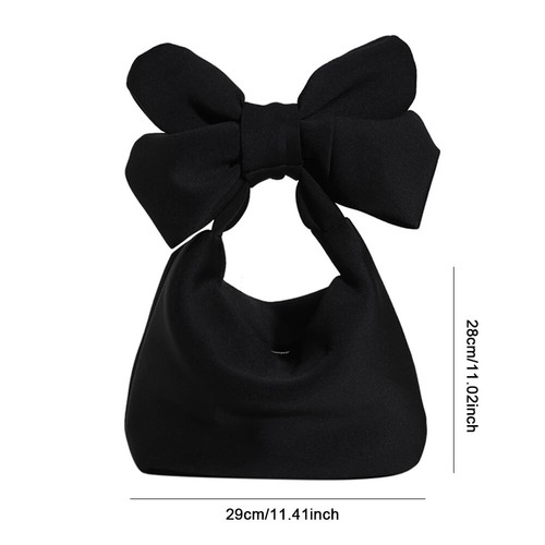 Women Canvas Handbag Bow-Knot Shoulder Bag Fashion Top-handle Crossbody Bag - Picture 6 of 19
