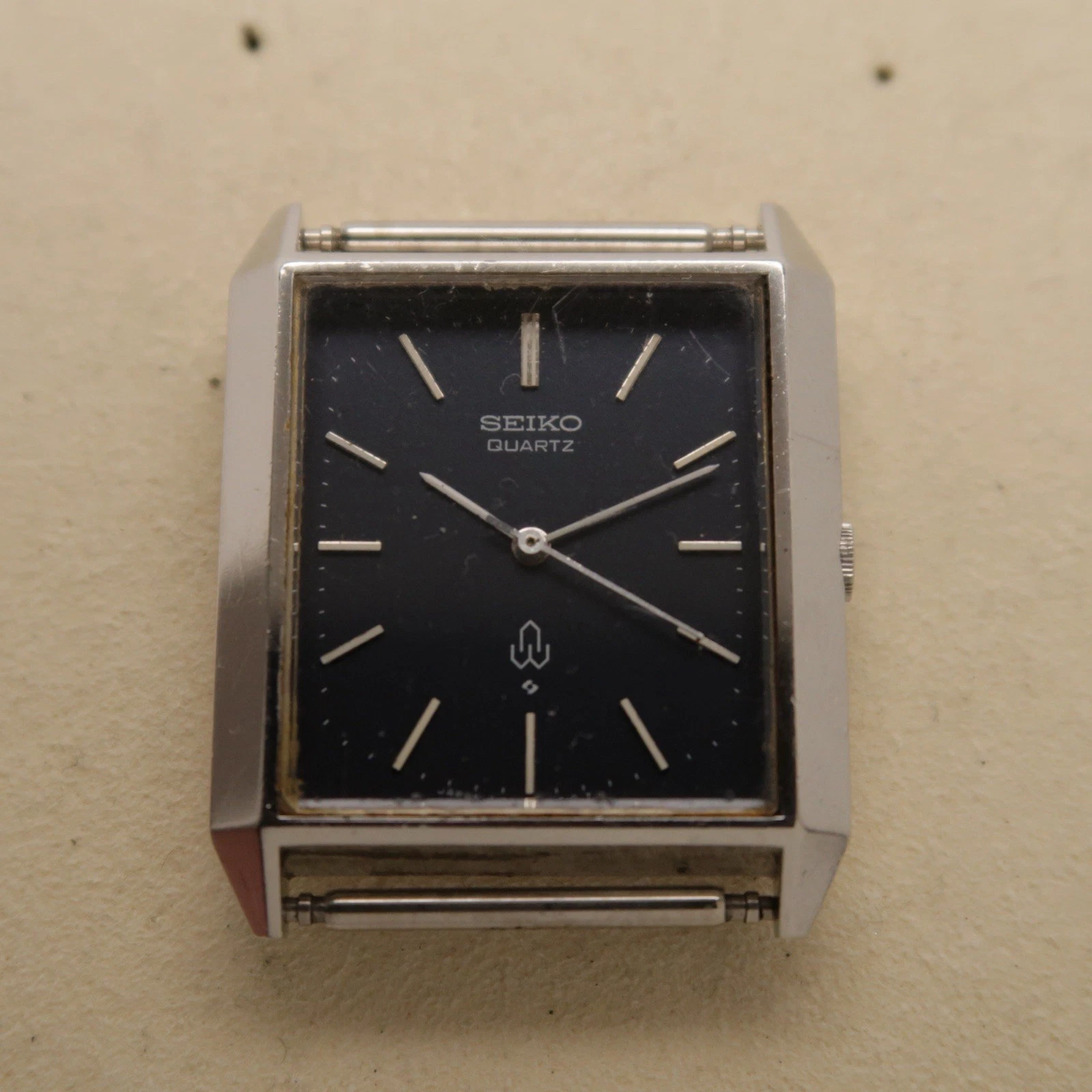 SEIKO 4120-5010 Silver Tone Quartz Men Vintage Face Watch W424 *WORKING