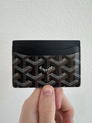 Goyard Goyardine Saint Sulpice Card Holder Classic Black AUTHENTIC