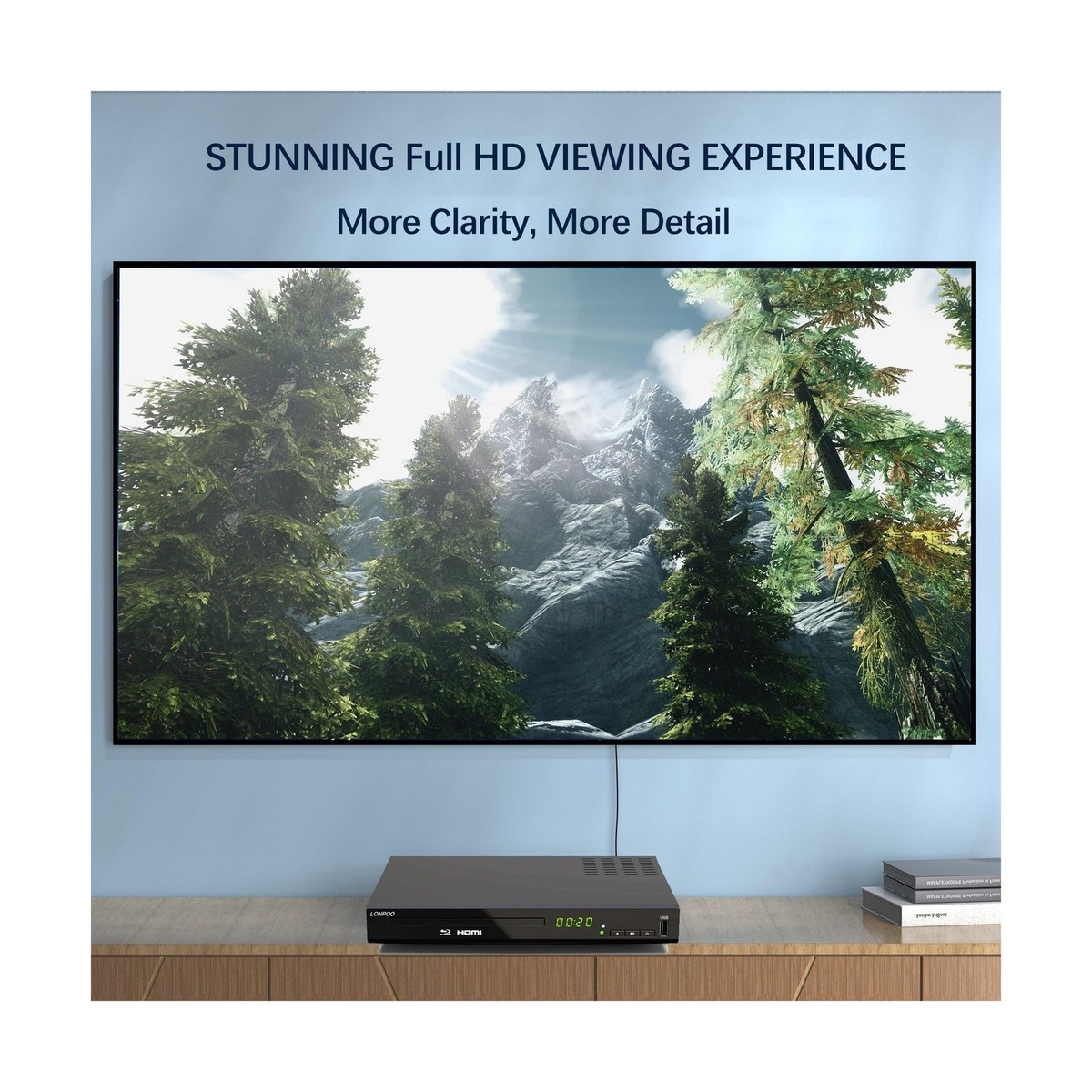 LONPOO Blu-ray and DVD Disc Player With 1080p Upscaling.full HD