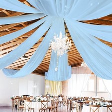 6 Panels Baby Blue Ceiling Drapes for Wedding Ceiling Drapes 5ftx40ft Wedding...