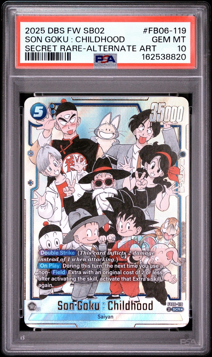 2025 SECRET RARE-ALTERNATE ART #FB06-119 SON GOKU : CHILDHOOD PSA