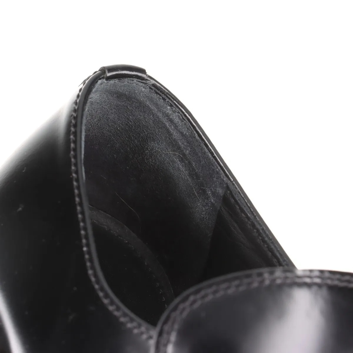 Prada Chocolate Leather Loafer 35.5 Ladies' Black Triangle logo thumbnail 17