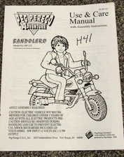 Peg Perego Adventure Bandolero HP222 Use & Care Owners Manual 08/96