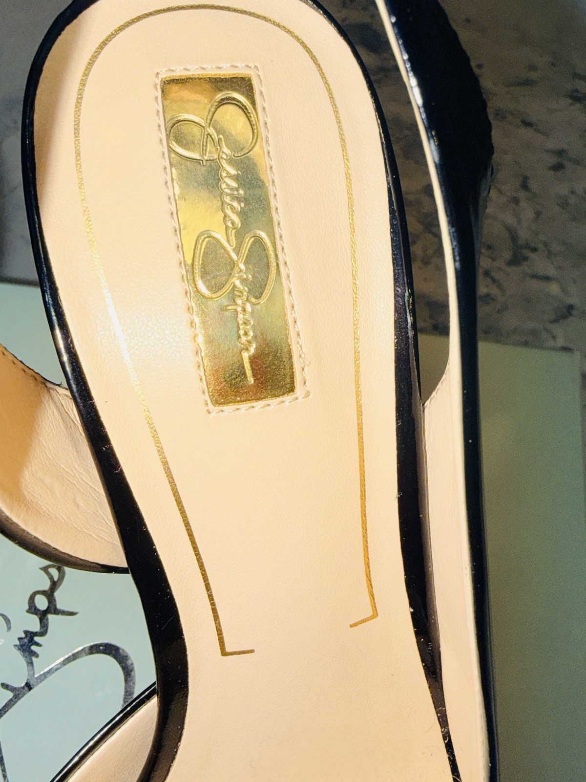 7 - Jessica Simpson "Sabella" slingback platform heels WITH box