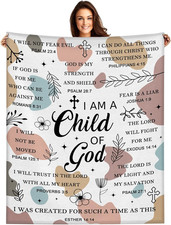 Christian Gifts for Women - I Am a Child of God Blanket 60"x50", Inspirational R
