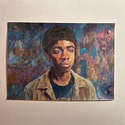 Stranger Things   Lucas Sinclair   handgemaltes Acrylbild   Fan Art Unikat