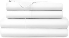 Luxury King Size Organic Cotton Sheets Set - GOTS Certified, 300 TC, White