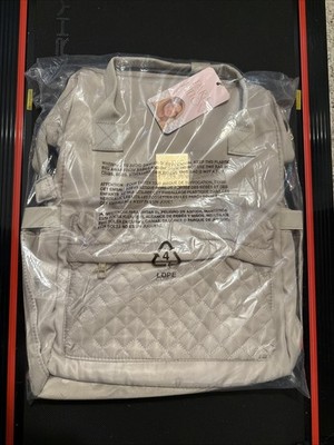 Paris Hilton Beige Quilted Backpack/ Laptop Bag Womens 
