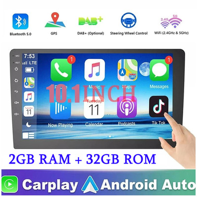 Double 2Din Android 13 Carplay Car Stereo Radio 10.1'' Touch GPS Navi MP5 Player