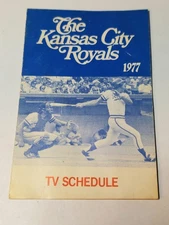 Authentic 1977 Kansas City Royals Pocket Schedule George Brett On Cover TV 41