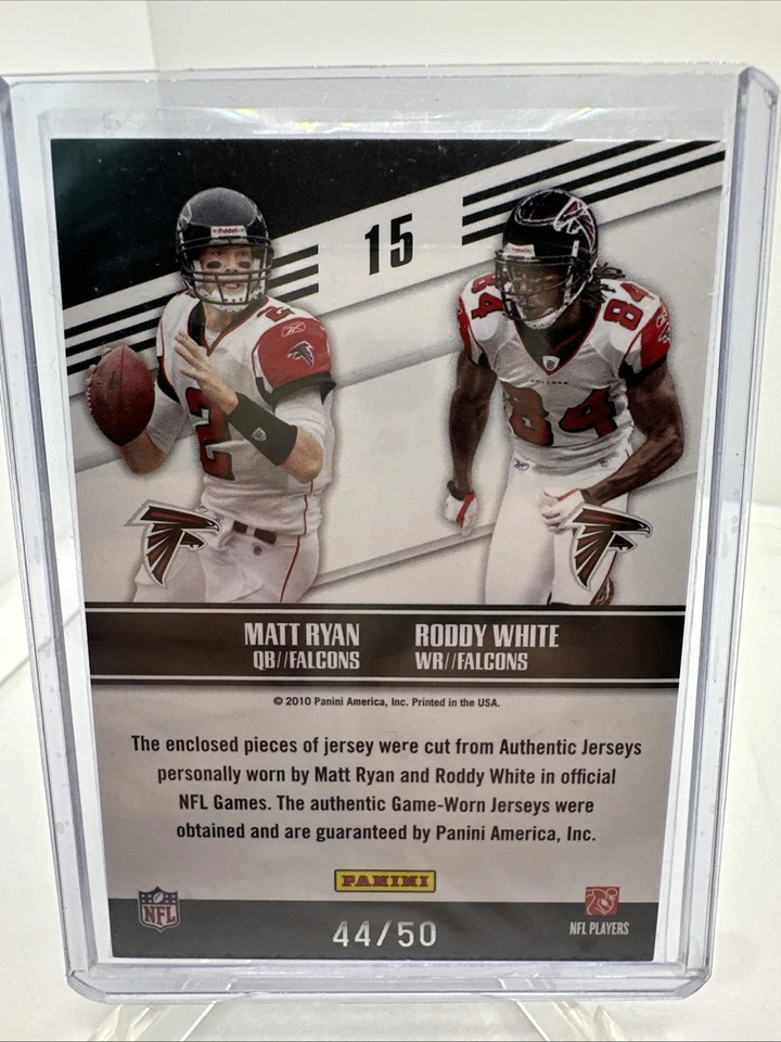 2010 Prestige Connections Matt Ryan Roddy White Patch /50 - Image 2 of 2