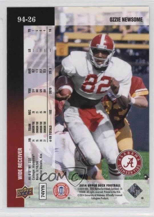 2014 Upper Deck 1994 Design Ozzie Newsome #94-26 HOF - Image 2 of 2