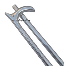 37" Aluminum Steampunk Walking Cane V-Handle Tactical Stick Costume Gift Men