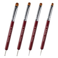 4PCS French Tip Nail Brush Set Dual Ended Acrylic Nail Art Tools