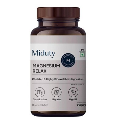 Miduty Chelated Magnesium Bisglycinate (Glycinate) - 1000mg Supplement