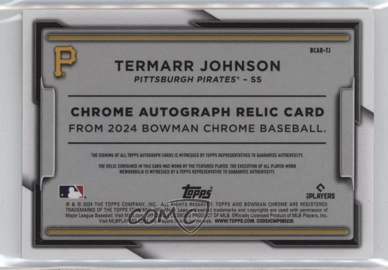 2024 Bowman Chrome Relics Gold Refractor /50 Termarr Johnson #BCAR-TJ Auto - Image 2 of 2
