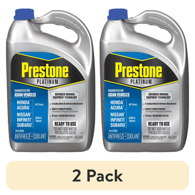 (2 pack) Prestone Platinum Asian Blue Antifreeze and Coolant 50/50 1 Gallon